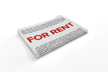 For Rent on Newspaper background