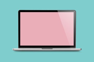 Laptop isolated Vintage style.