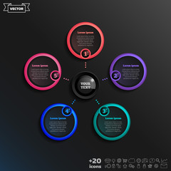 Vector infographic design with colorful circle.