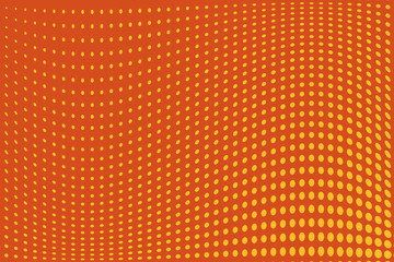 Abstract wavy halftone pattern. Comic background. Dotted backdrop with circles, dots, point large scale. 