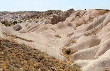 Cappadocia, Rock formation at the end of the Zemi valley between Gereme and Uchisar. Cappadocia, Turkey.
