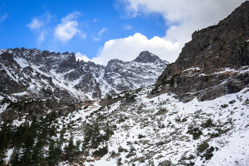 Winter on the trail in Tatra mountains, Poland