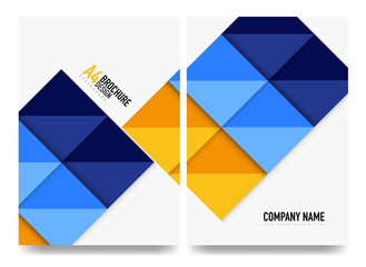 Square business a4 brochure cover design, flyer, annual report