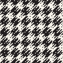 Vector seamless pattern with geometric spots. Monochrome random line streaks. Contrast repeating background design