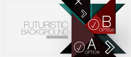 Minimalistic triangle modern banner design, geometric abstract background