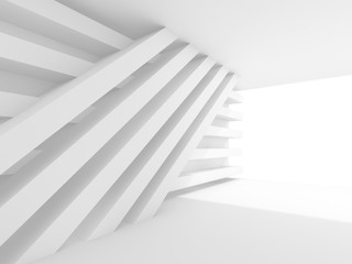 Stripe beams on the wall, 3d illustration