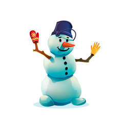 Christmas snowman isolated on white background.