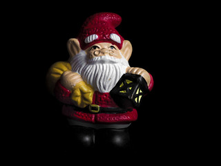 Santa Claus made of clay isolated on black