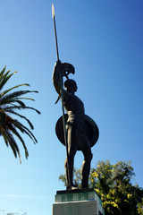 Corfu.The bronze statue of Achilles. It was commissioned by Kaiser Wilhelm II.