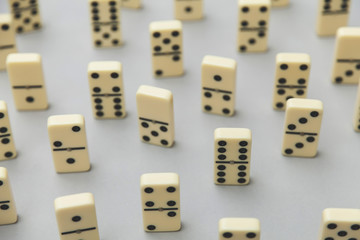 Domino background. Business strategy concept