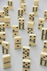 Domino background. Business strategy concept