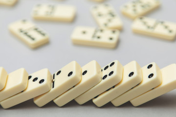 Domino background. Business strategy concept