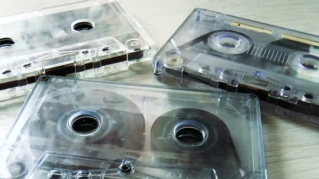 The video shows retro audio cassette