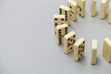 Domino background. Business strategy concept