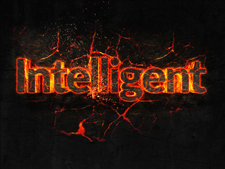 Intelligent Fire text flame burning hot lava explosion background.