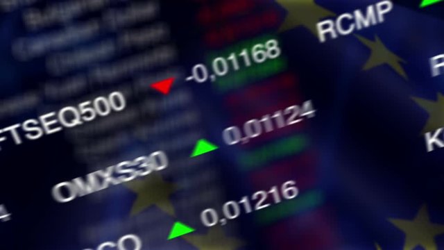 Stock Market Business Background with EU flag