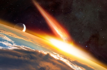 Attack of the asteroid on the Earth "Elements of this image furnished by NASA © muratart