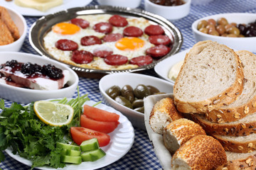 Fototapeta na wymiar Delicious Turkish breakfast is waiting for you