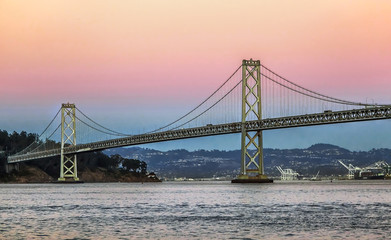 Oakland Bay Bridge in the evening, San Francisco
