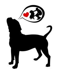 dog thoughts. Doggy with speech bubble