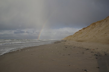 Regenbogen an jütlands Nordseeküste