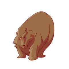 Colorful vector illustration of a cartoon vector fat and angry bear