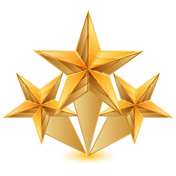 Vector Illustration Of 3 Gold Stars