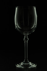 Crystal glass on black background