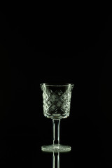 Crystal glass on black background