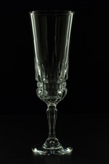 Crystal glass on black background