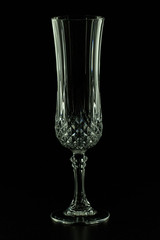Crystal glass on black background