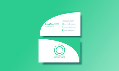 Cyan and white Business card