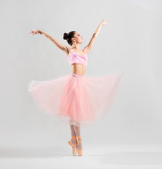 Fototapeta na wymiar Ballerina (on grey version)
