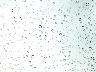 Fototapeta na wymiar Photograph of raindrop on clear glass close up.