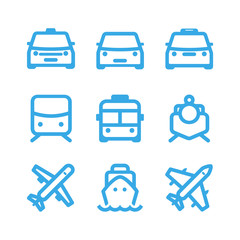 Transportation icon set