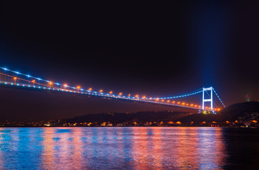 Fototapeta na wymiar Bosphorus Bridge over Bosphorus strait.