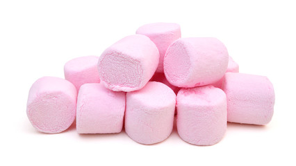 Lots of little marshmallows on white