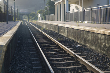 Fototapeta premium Railway Train Station Platform