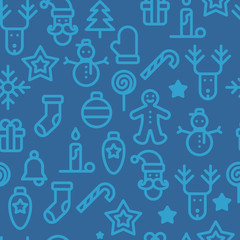 Christmas symbols seamless pattern simple vector illustration