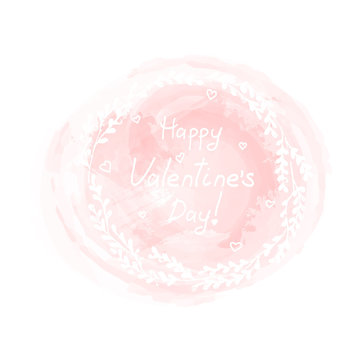 Beautiful card for Valentine's day with watercolor splash vector