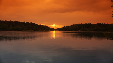 Fototapeta na wymiar Sunset with Lake
