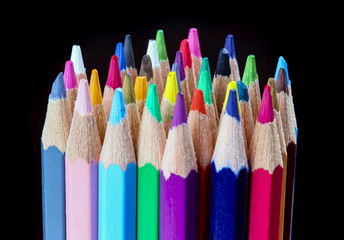 Fototapeta premium Student stationary and colorful pencils