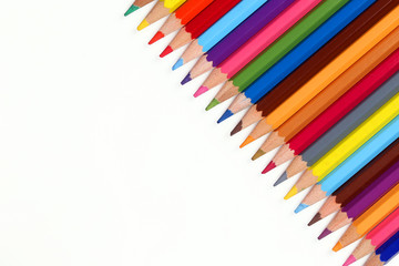 Student stationary and colorful pencils