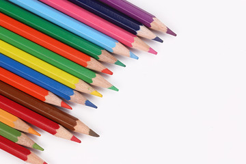 Student stationary and colorful pencils