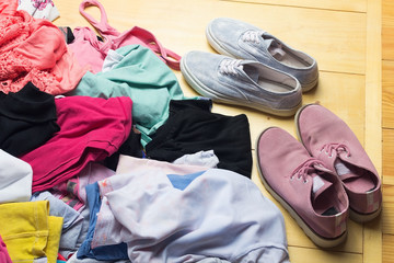 Clutter of clothes