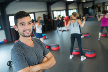 gym instructor posing