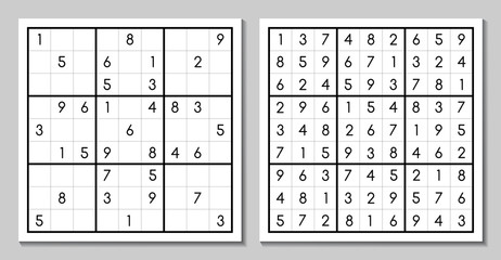Sudoku game with the answer