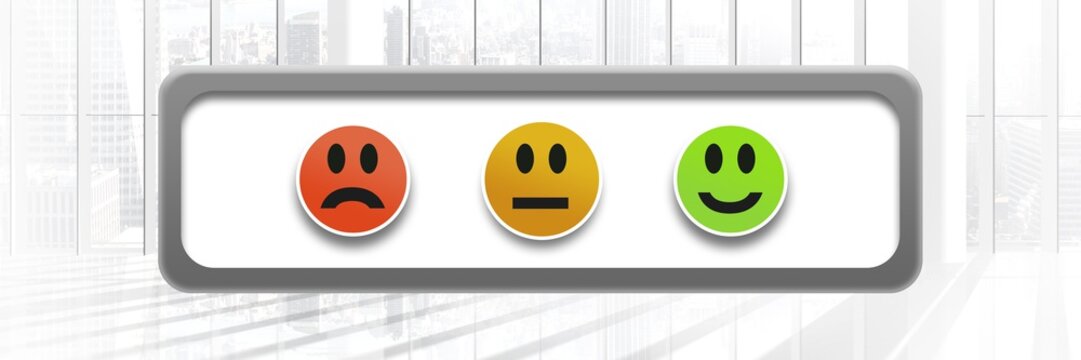 feedback smiley faces satisfaction icons by window