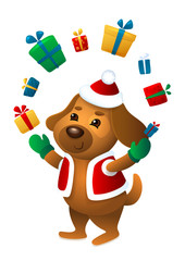 A merry dog. Chinese horoscope. Symbol of the New Year