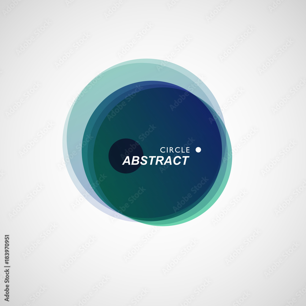 Poster colorful overlay round abstract shape on white background. vector creative circles